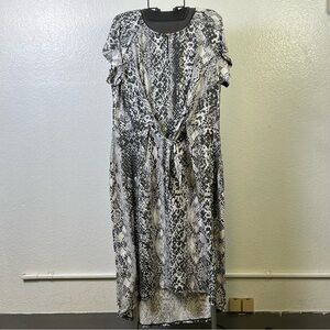 C.Wonder Christian Siriano Women’s Black & White Hi-Low Printed Dress Size XL